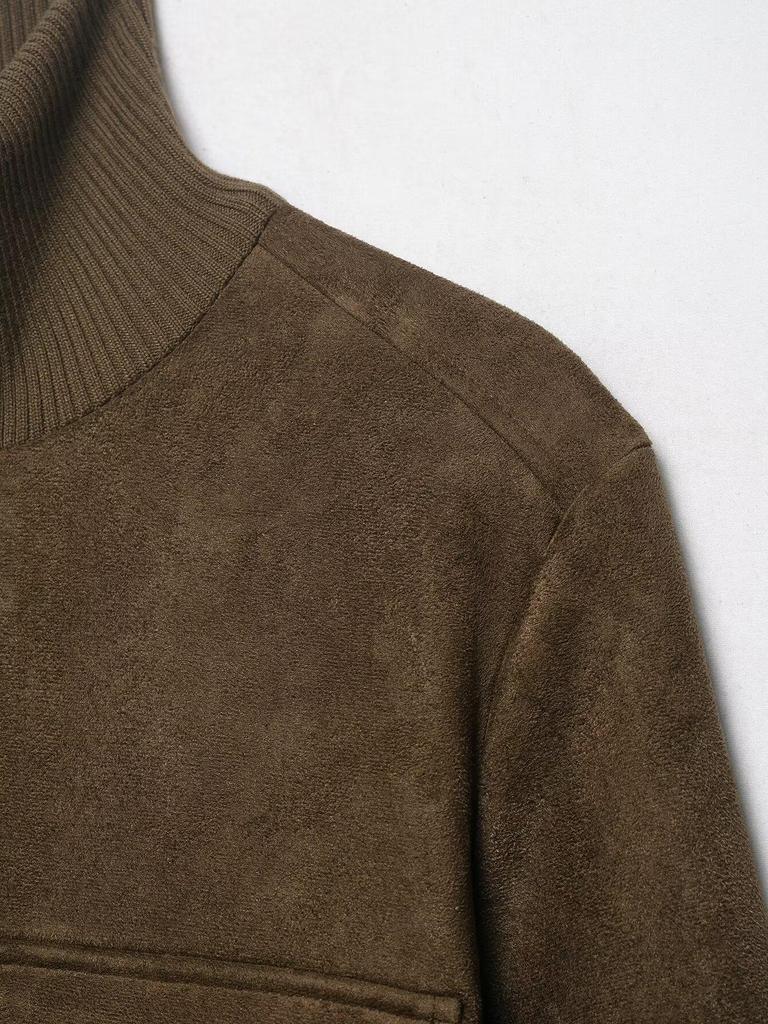 Giacca Bomber a Coste con Collo Alto Stile Europeo e Americano Primavera 2026