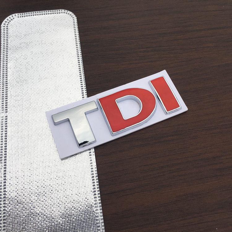 3D TDI Turboaufgeladenes Metall-Auto-Heckemblem und Karosseriesticker Car Sticker white
