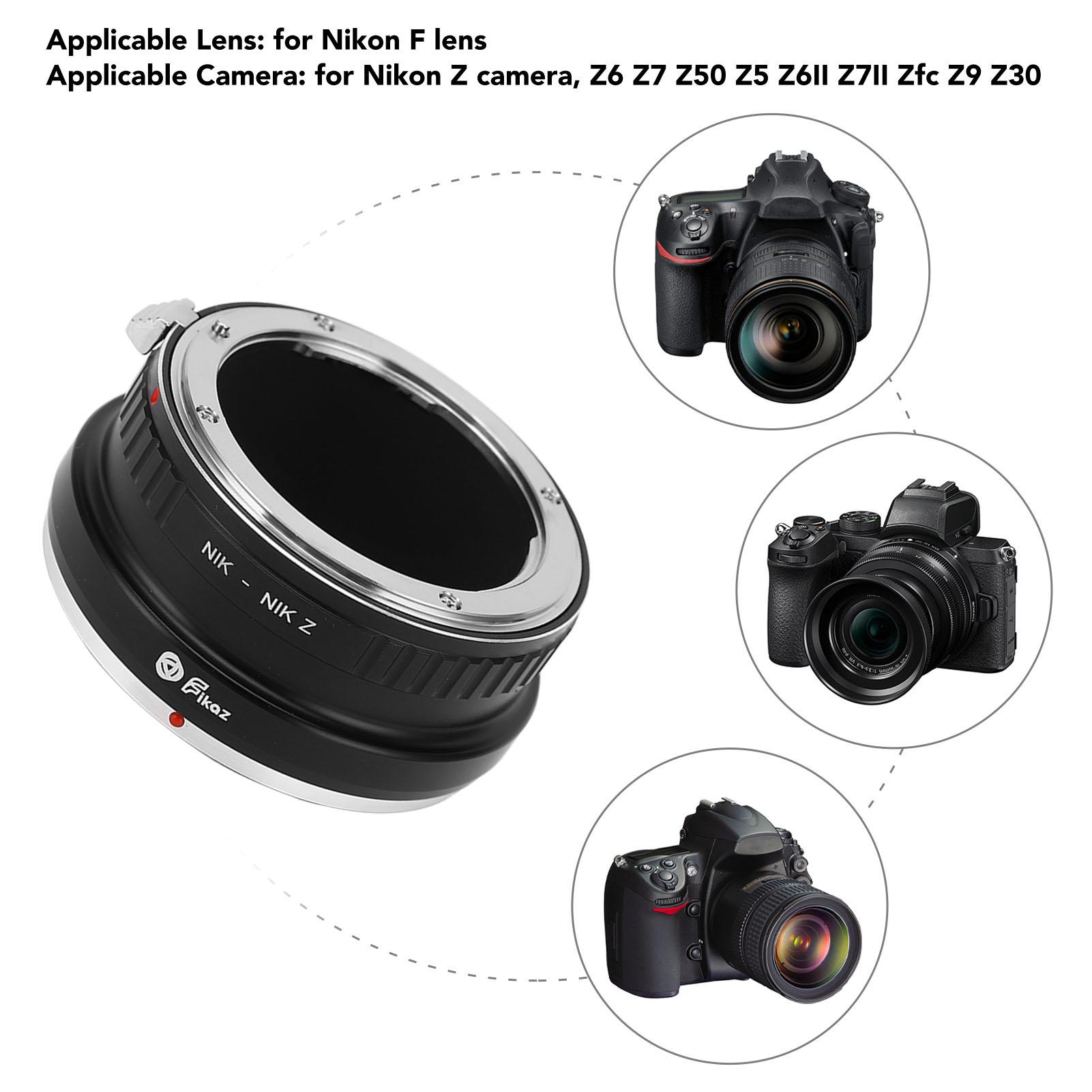 FTZ Mount Adapter Matte Paint F Mount To Z Mount Camera Adapter Tight and Wear Proof Manual Focus 1:1 Opening for Photography nero