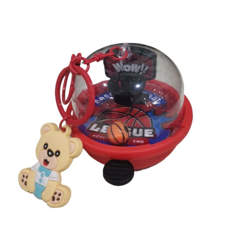

Basketball Toys Creative Bear Toy Keyring Plastics Cartoon Basketball Pendant Car Decoration червоний