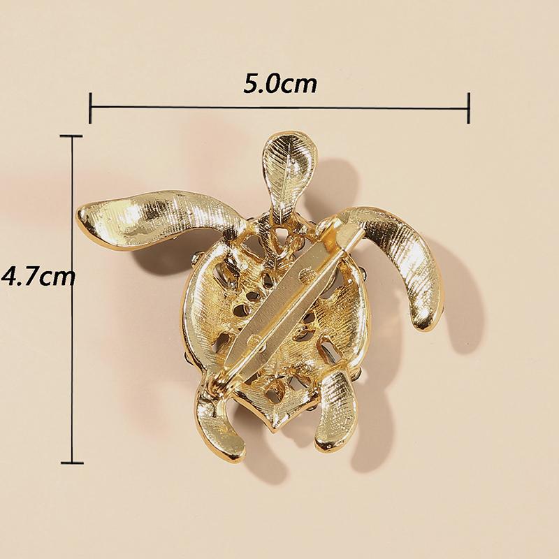 Cute Crystal Turtle Brooch