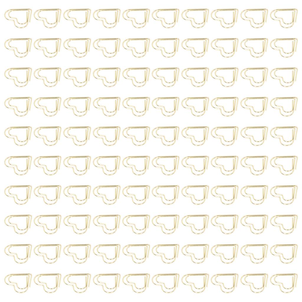 100pcs Paper Clips Portable Cute Mini Electroplated Gold Metal Paper Clips for Office Home File Sorting with Storage Box