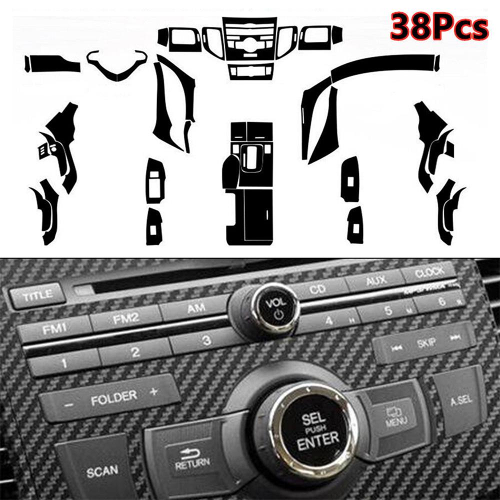 38Pcs Carbon Fiber Look Car Interior Decor Trim Sticker For Acura TSX 2009-2014