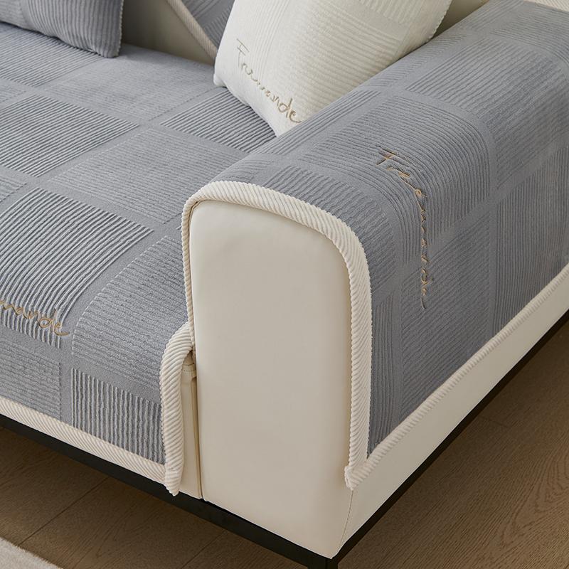 Nordischer einfarbiger Sofabezug Haustier Kindermatte Sofa Handtuch Rutschfester Couchschoner Überwurf Abnehmbare Sofadecke für Wohnzimmer
