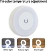 6CM Round Rechargeable LED Night Light Touch Sensor 3 Color Dimmable Wall Lamp for Bedroom Cabinet Closet Kitchen Staircase