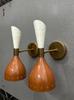 Handmade Brass Double Cone Sconce: Modern Chocolate & White Wall Light