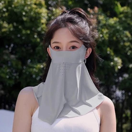 

Face Guard with Elastic Strap Ultra-Wide Coverage Double-Layer Structure UPF 50+ UV Protection Cycling Face Protector чорний