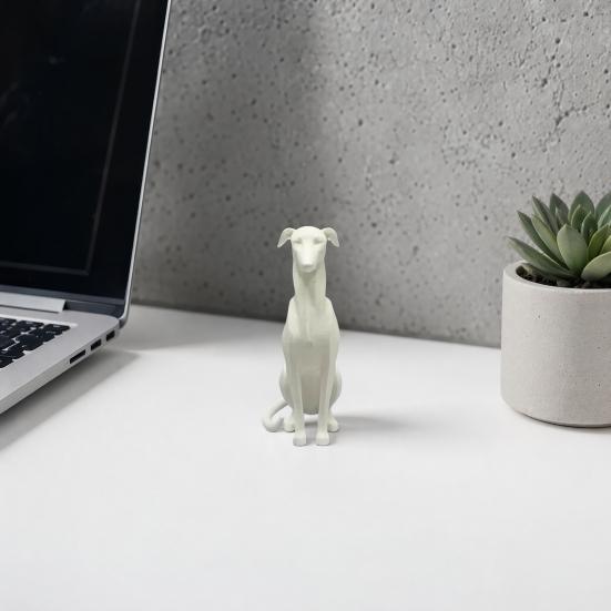 3D Printed Huibiti Dog Figurine, Simulated Sitting Dog Shape Model, Delicate Hair Texture, One-Piece Molding, Mini Desktop Ornament Gift for Dog