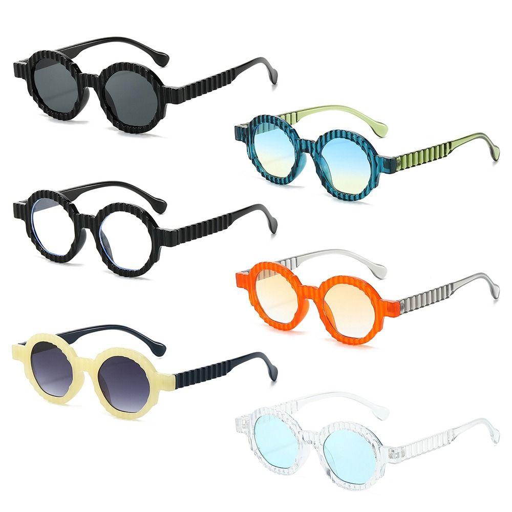 

Double Color Round Sunglasses Trending Y2K Eyewear Vintage Punk Shades for Women & Men Blue-Blue Green