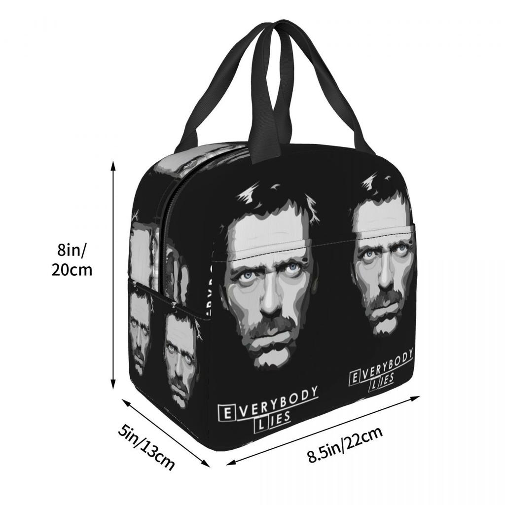House MD Everybody Lies Insulated Lunch Bag for Kids School Cooler Thermal Food Box Tote Leakproof Lunch Boxes Container
