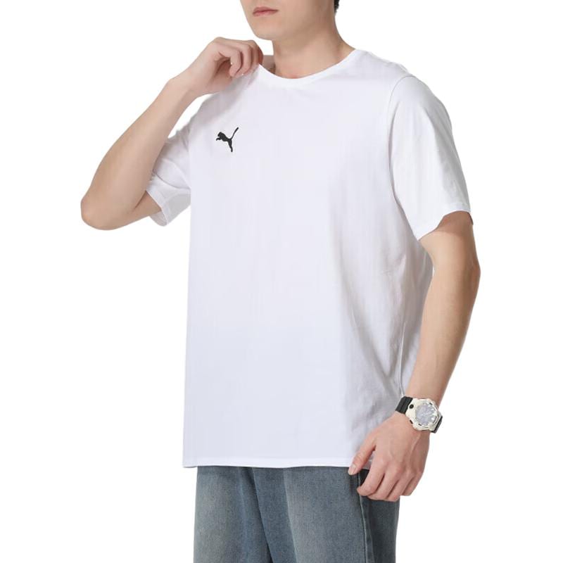Puma T Shirts Men's White Crew Neck Moderate 658615-04