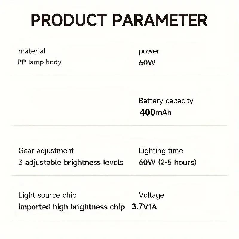 4PCS rechargeable camping light, USB rechargeable portable light, portable LED light, hanging tent light, high brightness lighting, with hook