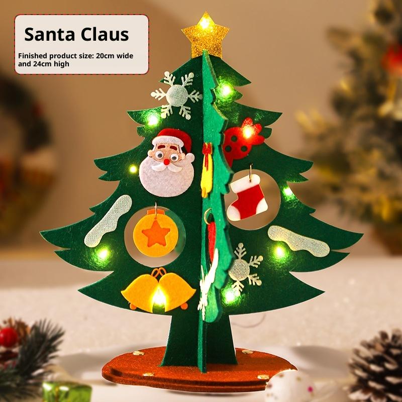 

1Set Children Diy Felt Christmas Tree Toys Handmade Xmas Tree Crafts Material Desktop Decoration Navidad Year Gifts For Kids
