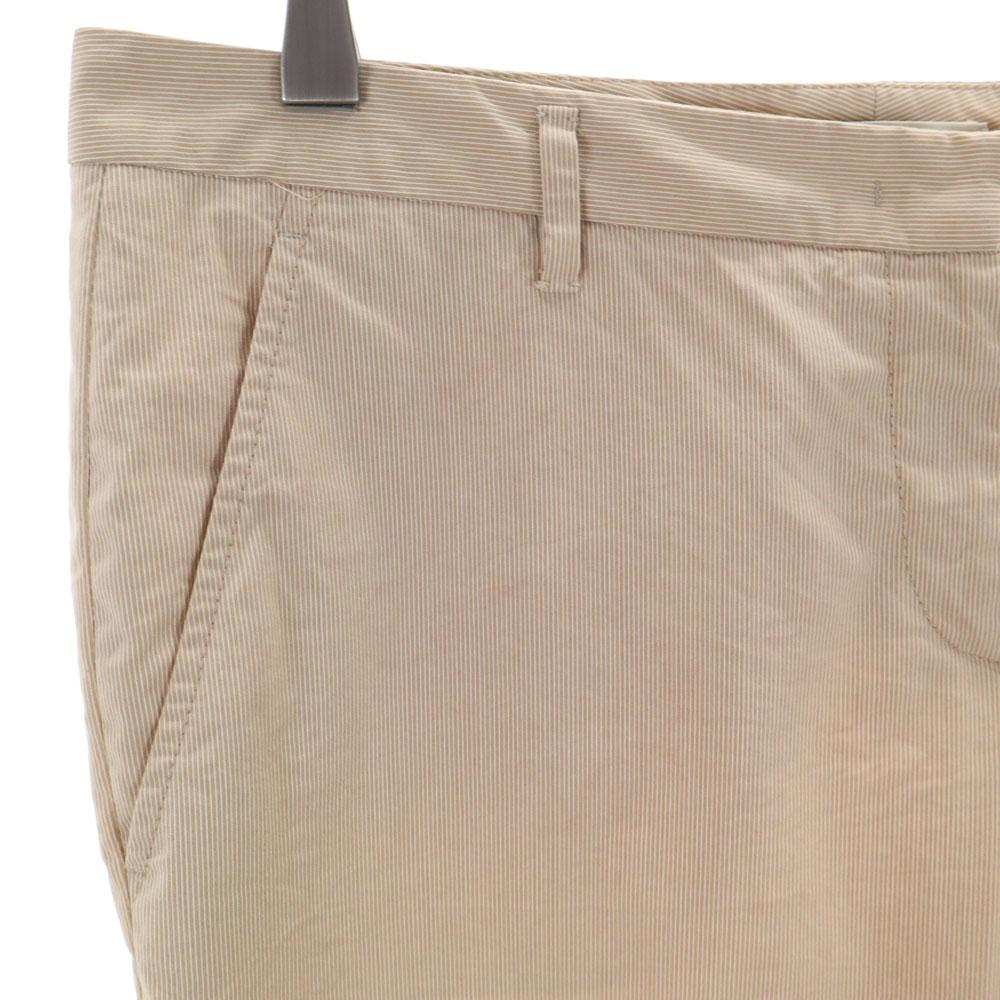 Prada Made In Italy Striped Pattern Cropped Pants 42S Beige Women Used