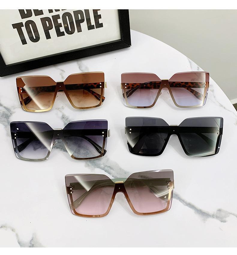 2023 New European And American Style Metal Semi-frame Sunglasses Fashionable Sun Shades Women's Uv400 Eyewear