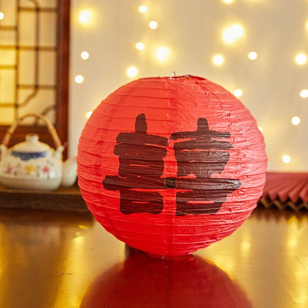Flower Letter Printed Festival Lantern Bamboo Paper Paper Lantern Chinese Lantern Living Room