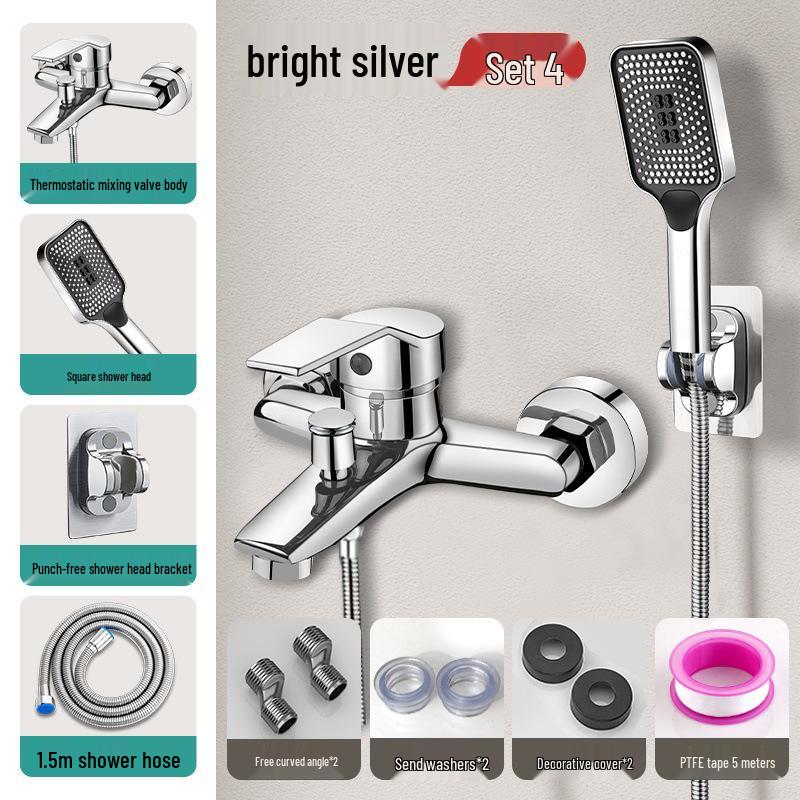 Juego de grifo de ducha y baño de 3 funciones color Gunmetal con mezclador