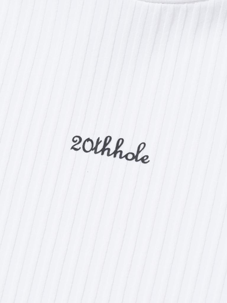 20TH HOLE Women'S Ribbed Mock Neck Short Sleeve Base Layer [White]