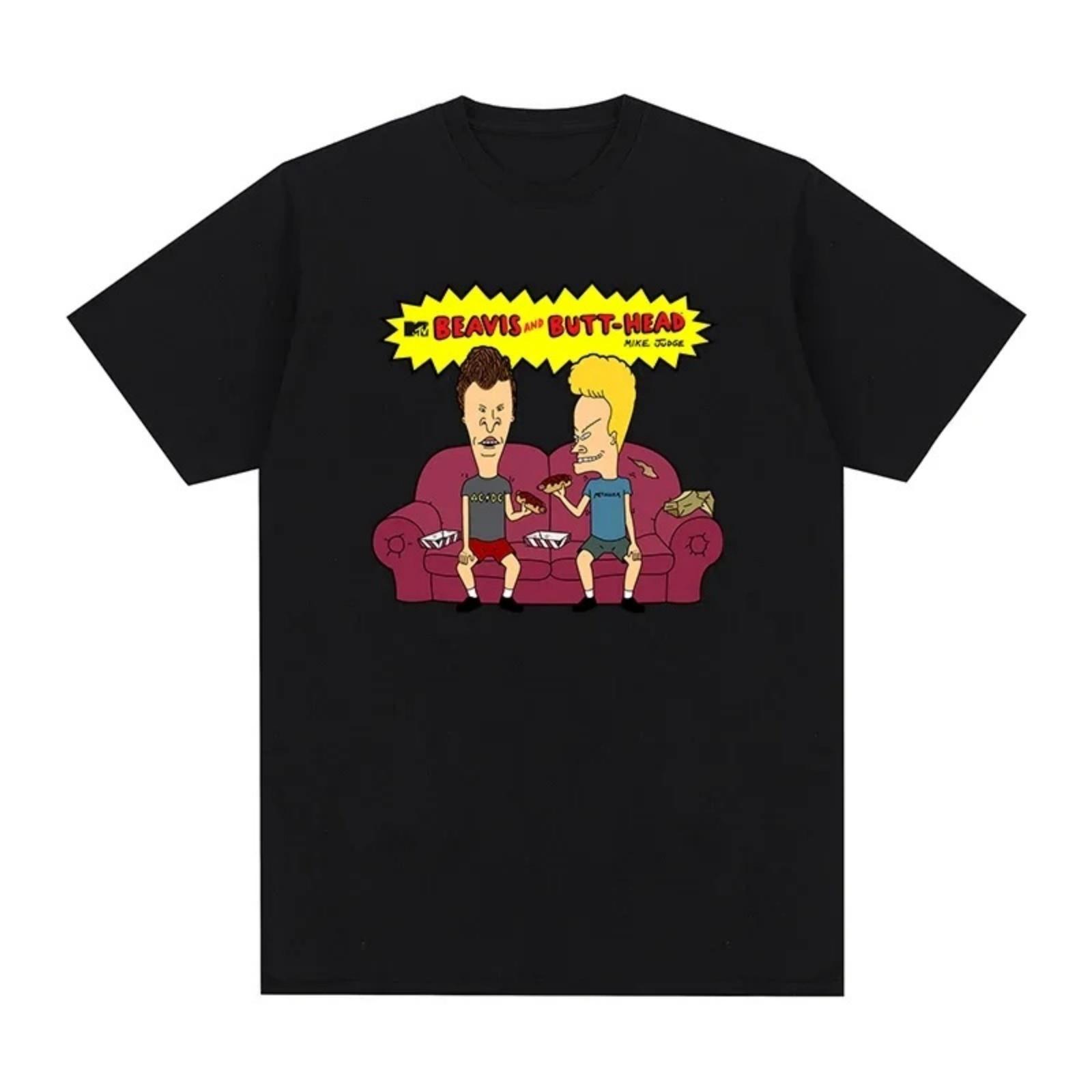 Beavis Butthead Work T Shirt Womens Funny Black New Volatile Drugs Vintage Women Clothing Y2K Top Graphic T Shirts Harajuku S