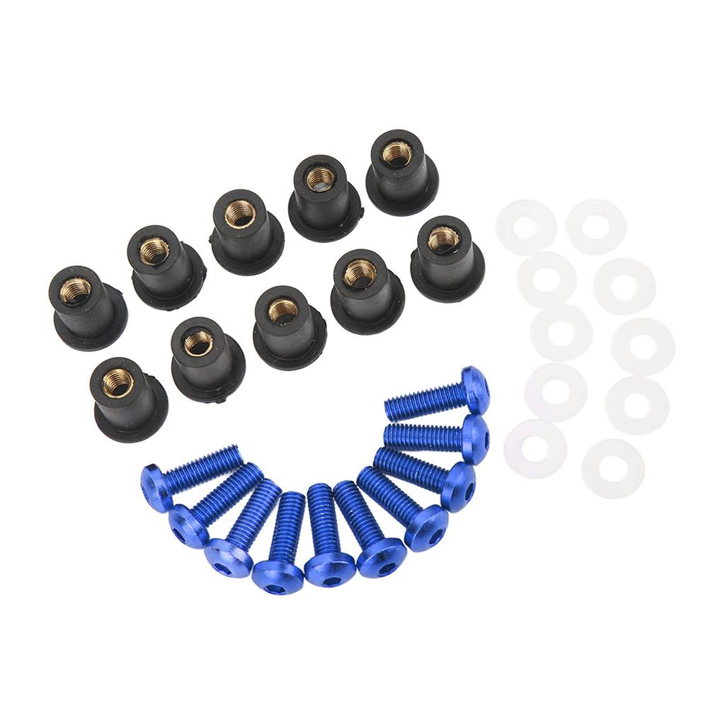 M5 Motorcycle S Nuts Gaskets Set Aluminum Alloy Rubber Replacement for