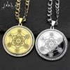 Crystals Sacred Geometry Metatron Angel Seal Archangel Necklace for Women Men Stainless Steel Flower of Life Chain Jewelry