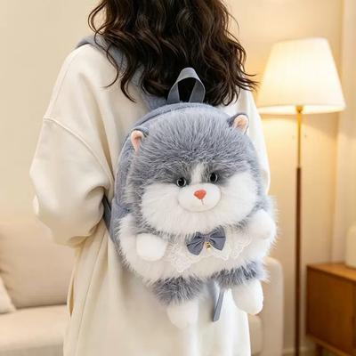 Schoolbag Kitten Doll Backpack for Women 1011 New Cute Kitten Dog Furry Japanese Doll Bag for Girls