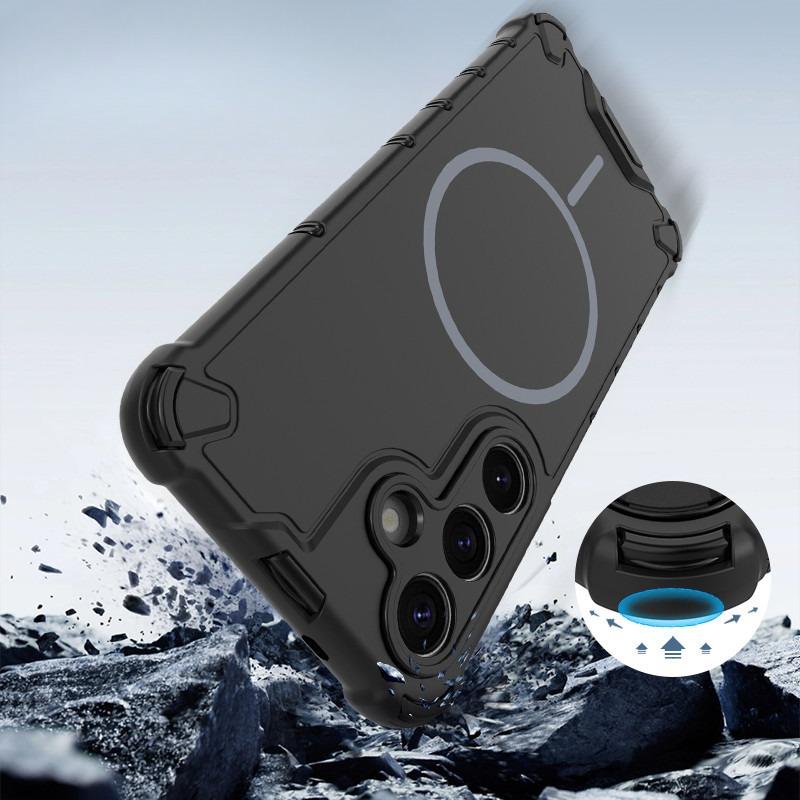 Suitable for Samsung S25 Phone Case Grating Skin Sensing Magnetic Phone Case  Galaxy A55 Anti Drop Phone Case