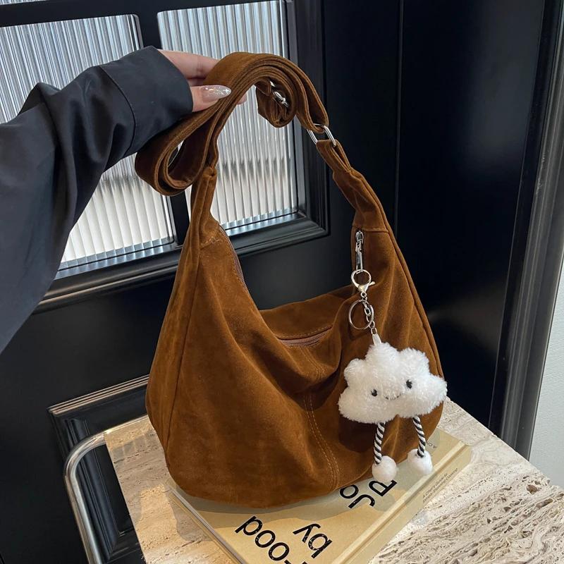 Matte Women's Crossbody Bag  Large Capacity  Pendulum Shoulder Bag  Niche Small Design  Retro