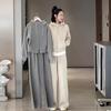 Plus Size Autumn and Winter Fashion Casual Sports Suit Women's Hooded Sweater Wide-leg Pants Two-piece Suit