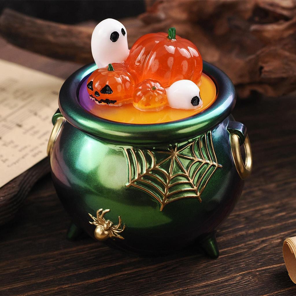 Halloween Silicone Mold Halloween Cauldron Statue Epoxy Resin Mold Reusable Easy Release Mould Crafting Supplies Resin Mold