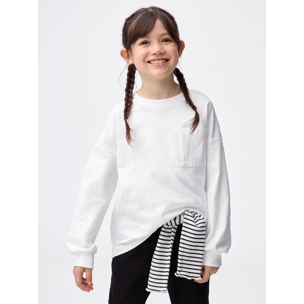 GU by Uniqlo Kids  Unisex  CoTTon PockeT T  Long Sleeve 