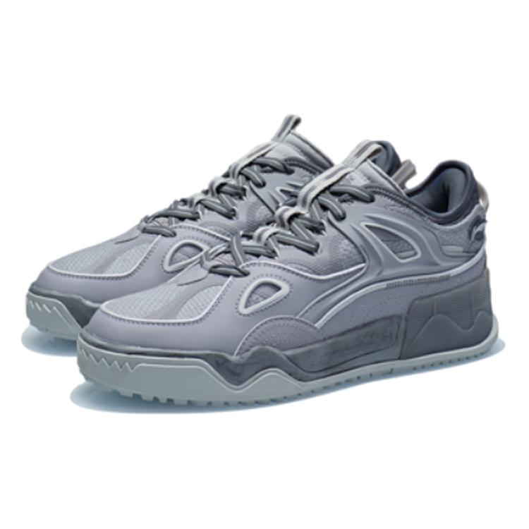 Li Ning CF Lightweight Abrasion Resistant Low Top Skateboard Shoes Men's Stone Gray AGCR289-3