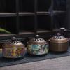 Ceramic Lotus Incense Burner  Enamel Painted Coil Holder Home Fragrance Lotus Burner Celadon Sandalwood Plate Aromatherapy Tower