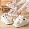 Winter Thick Cotton Slippers New Cotton Shoes for Cold Prevention and Warmth At Home Cartoon Little Rabbit Cotton Slippers