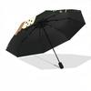 1pc Deer Floral Wreath Automatic Folding Umbrella - Windproof Compact Travel Umbrella with Auto Open/Close, 8-Rib Heavy-Duty Shaft for Women/Men A025