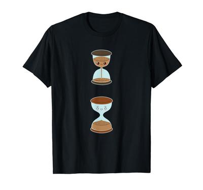 Hourglass Sandglass Time Clock Cute Clock Comic Time Gift T-Shirt