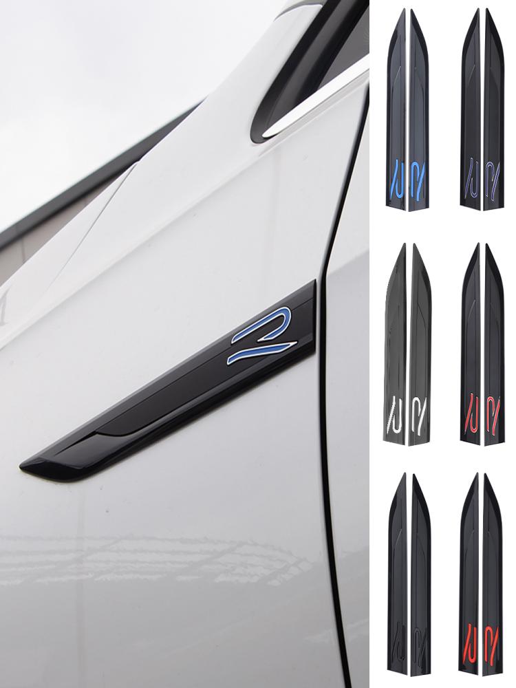 For Volkswagen VW Polo GTI Bora Rline Jetta Golf 7 8 Tiguan Tharu 2Pcs ABS Logo Car Wing Right & Left Side Badge Fender Sticker MF4