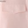 ZANZEA Women Casual Fake Two Piece Solid Color Long Sleeve Shirts