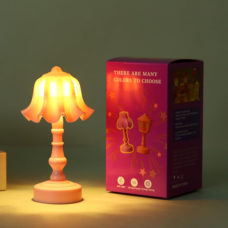 Mini LED Street Lamp Night Light - Small Table Lamp for Atmosphere and Decorative Micro Landscapes