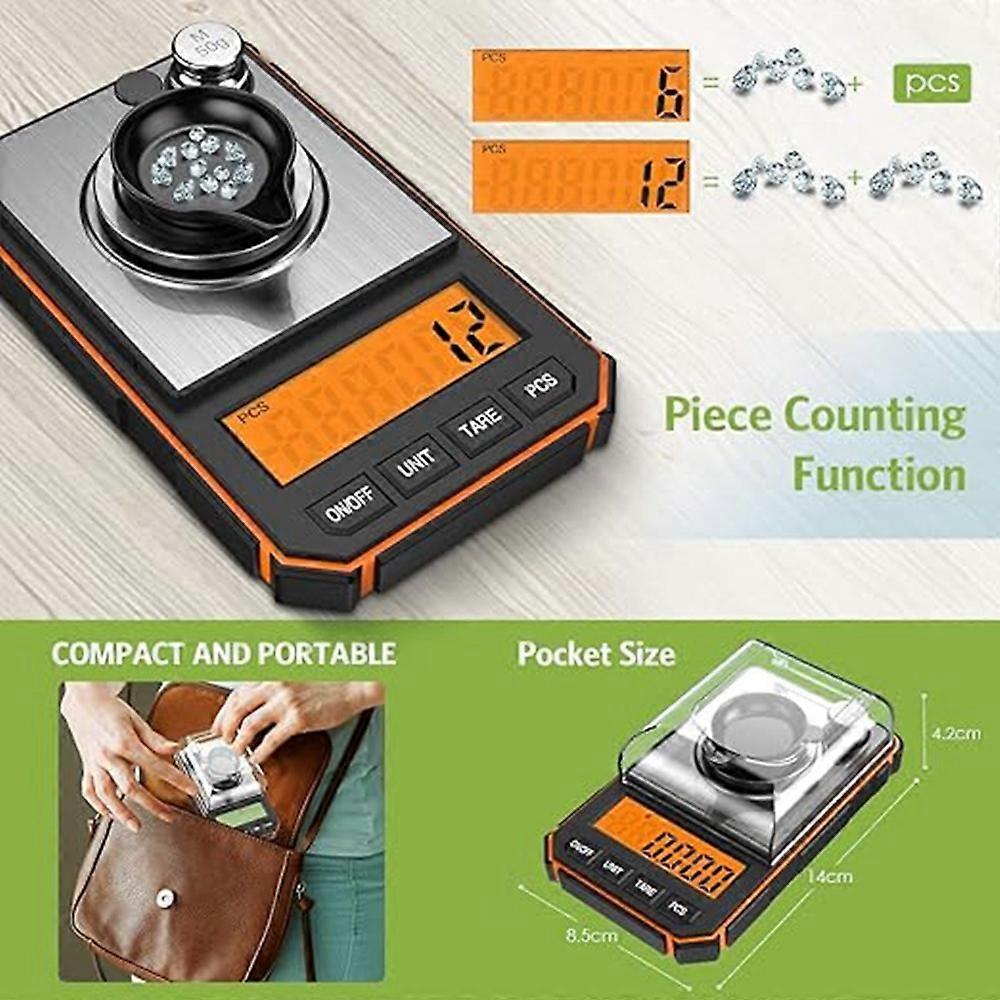 Portable Jewelry Scale Digital Precision Balance Electronic Scale 50g 0.001g with Calibration Weight