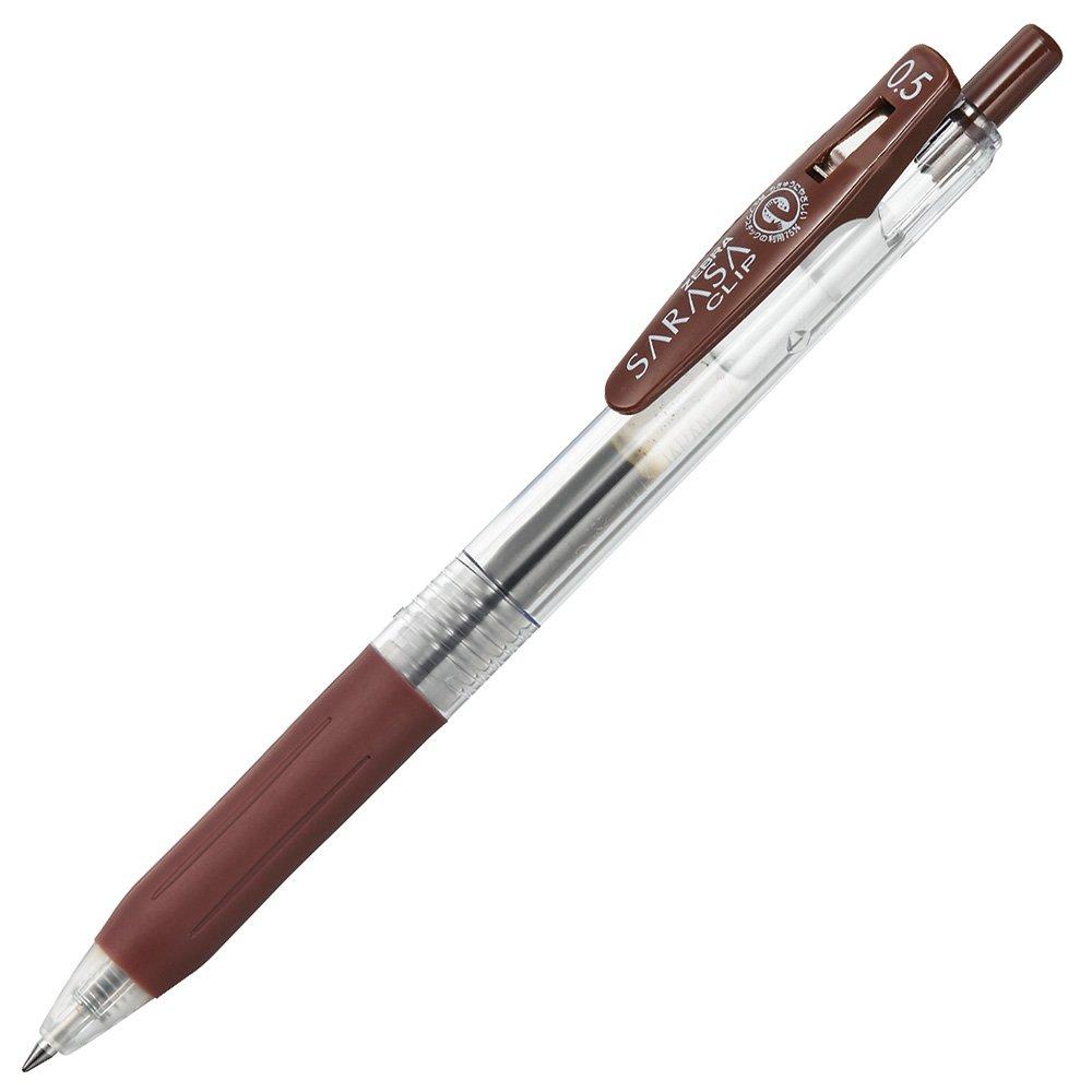 Zebra Sarasa Clip Gel Ballpoint Pen, 0.5mm, Brown, 10-Piece Set, B-JJ15-E