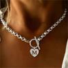 Stainless Steel 26 Letter Heart Shaped Pendant Necklace for Women Trendy All-match & Exquisite Jewelry for Birthday Gift