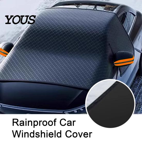 Magnetic Windshield Cover Car Snow Cover, Thickened Half with Cotton Ice Shield for Cars Lining, Winter Frost Guard Auto Trucks SUV Sedans, 259x114cm