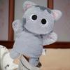 35cm Kawaii Cat Plush Toy Hand Puppet Soft Stuffed Animal Black Cat Doll Christmas Birthday Gift for Kids