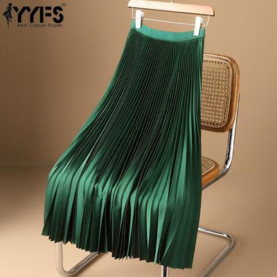 Gonne stampate casuali di colore solido alla moda femminile