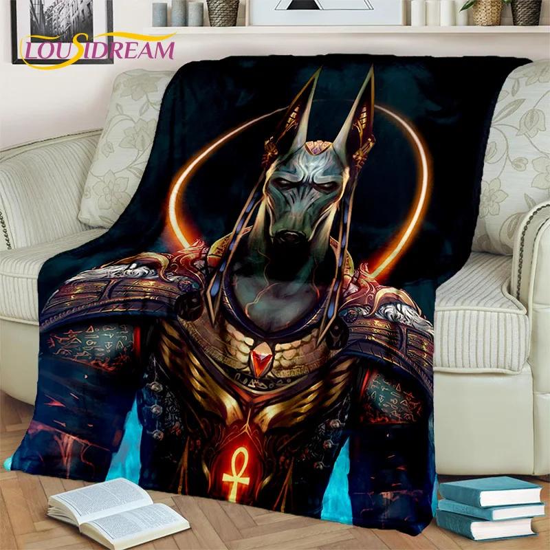 Anubis faraon Horus mumia mitologia egipska bogowie koc, miękki koc do rzucania dla domu sypialnia kanapa z funkcją spania narzuta na piknik koc dziecięcy