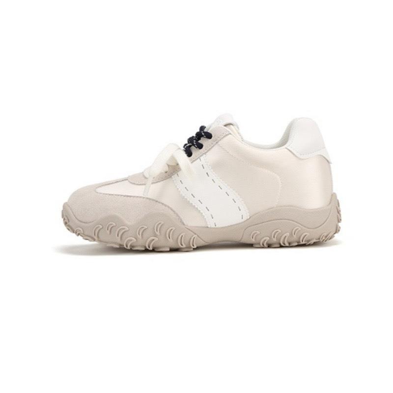 Sheepskin Version 7cm Inner Height Increase Crescent Pearl Lace Platform Casual Sports Shoes Women