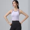 2025 Color Contrast High-Elastic Sports Bra: Women's Shockproof Fitness Bra with Fixed Cups for Autumn/Winter