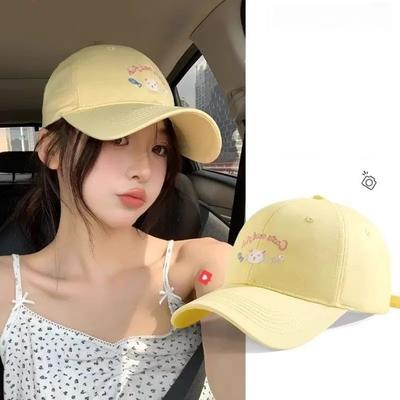Fashion Embroidery Baseball Cap Adjustable Breathable Peaked Hats Cartoon Cat Sunshade Hat