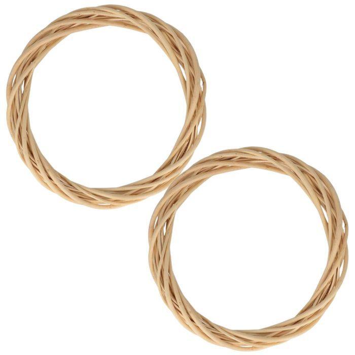 2 couronnes décoratives en osier 30 cm